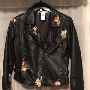 Floral Leather Jacket
